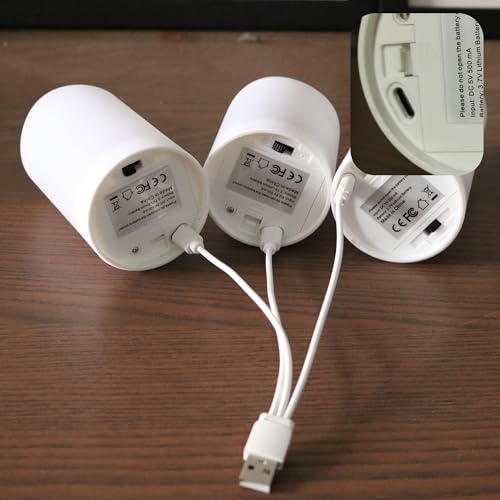 Image of Remote Control Rechargeable Flameless LED Pillar Candle Light, Outdoor /Indoor Flicker Plastic Candle, 3 Pack with Remote Control