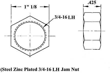 QSC 5/8 X 3/4-16 Economy 4-Link Rod End Kit with 5/8 Aluminum Cone Spacers & Bungs .250 Wall, Rod End, Heim Joint