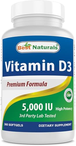 Best Naturals Vitamin D3 5000 IU 360 Softgels