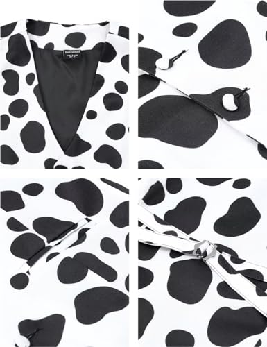 Image of 2-Piece Animal Print Vest for Men, Party Waistcoat Vest & Bow Tie, S-3XL