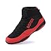 WJFGGXHK Scarpe da Boxe, Maglia Scarpe da Kickboxing Traspirante Scarpe da Gancio di Wrestling Leggero Stivali da Uomo per Bambini Bambini,Rosso,41 EU
