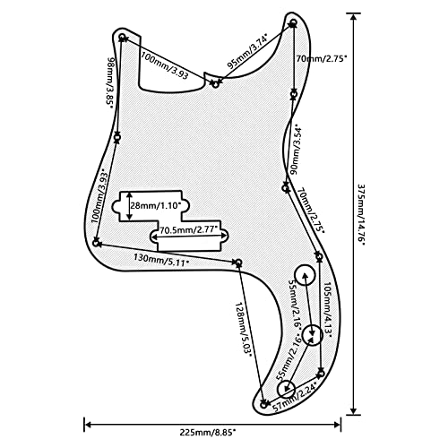 Unxuey P-Bass 11 Hole Prewired Loaded Pickguard - Image 2