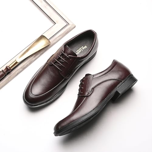 Image of Blue Leather by Centrino Genuine Leather Men's Loafer Shoes | Lightweight Lace-Up Derby Office Wear Oxford Shoe with Cushioned Insole for Meeting,Interview,Wedding, Party,College (4094)