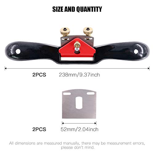 Glarks 2Pcs 10" Adjustable Spokeshave Plane with Flat Base and Metal Blade Wood Working Hand Tool and 2 Extra Blades for Wood Craft 2 Glarks 2Pcs 10" Adjustable Spokeshave Plane with Flat Base and Metal Blade Wood Working Hand Tool and 2 Extra Blades for Wood Craft - Image 2
