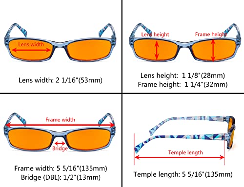 Image of Eyekepper 5 Pack Computer Glasses Digital Eye Strain Prevention Blue Light Filter Reading Glasses Orange Tinted +1.00