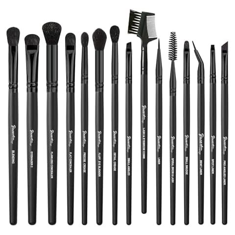 Matte Black Eyeshadow Brush Set, 15 Pieces, Vegan, Premium Quality Cover