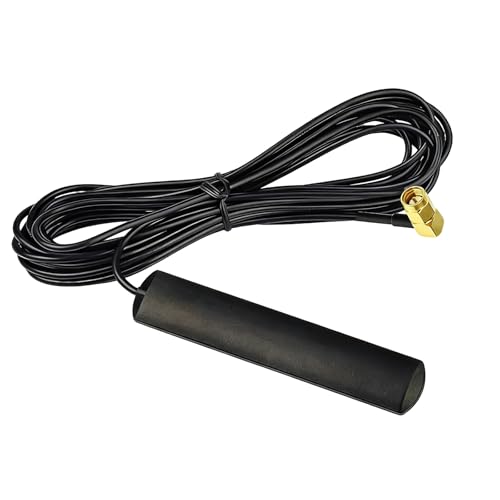 DAB Antenne Auto Windschutzscheiben Antenne DAB aktive Scheibenantenne mit Signalverstärker SMB Female gewinkelt 3 m Kabel 12V 50 Ohm Klebeantenne für DAB/DAB+ Autoradio