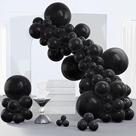 PartyWoo 140 pcs Black Balloons Cover