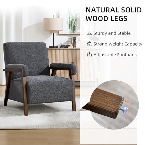 Sillón moderno peluche corto Gris oscuro miniatura 5
