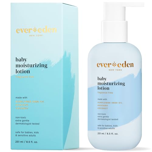 Image of Evereden Moisturizing Baby Lotion for Newborn 8.5 oz. | Lightweight & Non-Greasy Toddler Lotion | Clean & Gentle Baby Care | Non-toxic & Fragrance Free