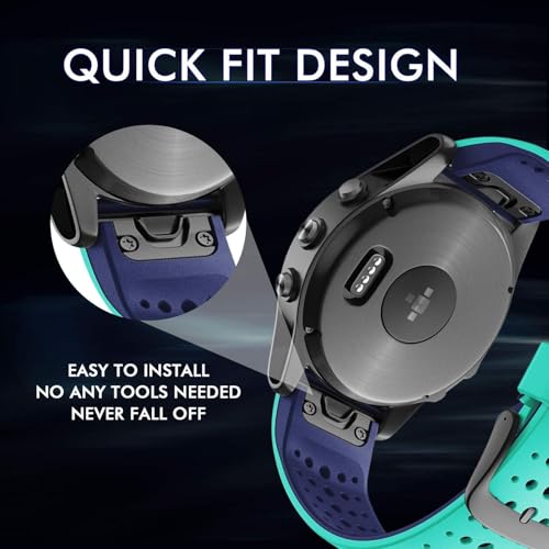 Correa de silicona de 22mm de alta resistencia para Garmin Forerunner 945 y Fenix 7 4