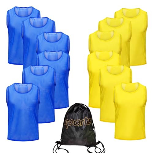 PULUOMASI 12/24/48PCS Pinnies Youth Team Pennies for Sports Kids and Scrimmage Vests for Soccer...