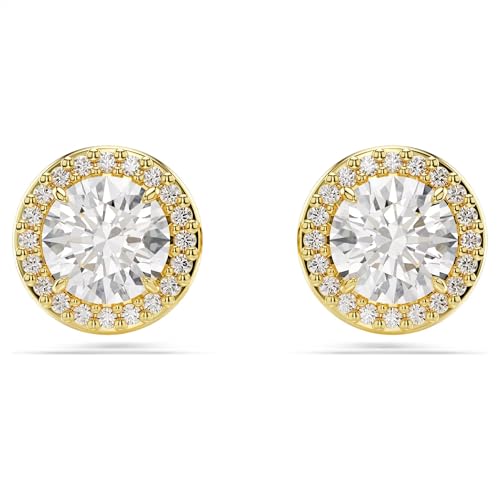 Swarovski Una Stud Earrings, Round Cut, Gold Tone, Gold-Tone Finished by Swarovski - Used condition - US$69.48