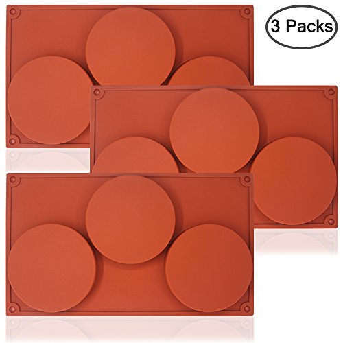 SourceTon 3-Cavity Large Round Silicone Disc Cake Mold, 3 PCS Pack Non-Stick Baking Molds Cake, Candy, Soap, Resin Art by SourceTon - Image 3