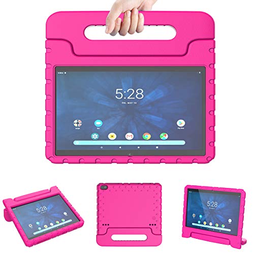 LTROP Kids Case ONLY for Onn 10.1 Tablet 1 Generation 2019 ONA19TB003, Onn 10.1 Tablet Case, Shockproof Light Weight Handle Stand Cover Case for Walmart Onn 10.1 Tablet 2019 (Model: ONA19TB003), Rose