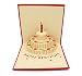 IShareCards Handmade 3D Pop Up Birthday Cards Creative Greeting Cards Papercraft (90° Happy Birthday Cake)