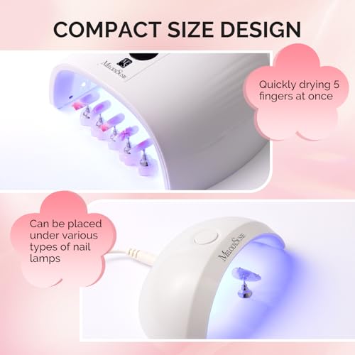 Image of MelodySusie Nail Stand for Press Ons, Flower and Heart Shape Magnetic Base for Painting Display with Brush Holder and 100 Pcs Reusable Double-Sided Tape for Home DIY Salon Supplies, Pink and Coffee