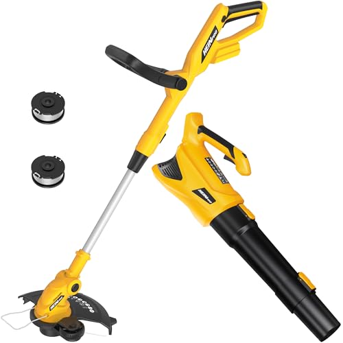 2-in-1 Cordless Leaf Blower and String Trimmer Combo Compatible with Dewalt 20V Battery,...