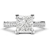 Sterling Silver Solitaire 1.5ct Simulated Princess Cut Diamond or Moissante Engagement Ring Side Stones Promise Bridal Ring