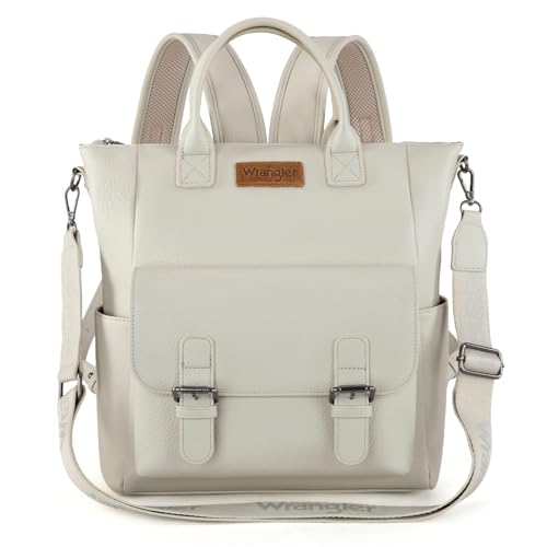 Image of Montana West Wrangler Medium Backpack Purse for Women Off-white Fashion Backpack with Removable Crossbody Strap for Travel Work WG175-9110TN