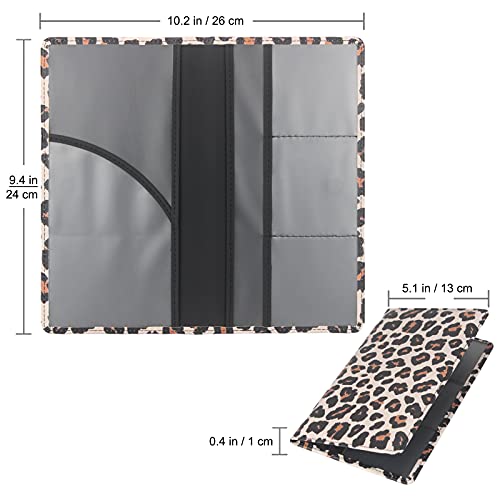 Image of LumiMokki Premium Car Registration & Insurance Card Holder with Magnetic Shut, Vehicle Glove Box Car Organizer - For Documents, Cards, License (Leopard A)