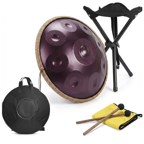 Hand Pan Drum 22 Inch Nitrided Steel 10 Notas Tono Re menor miniatura 1