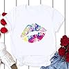 Print Day T Valentine's Day Tops Short Shirt Women's T-Shirt Bleach Women T-Shirts, White, M #2