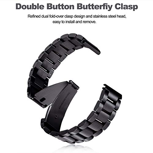 V-Moro Metal Strap Compatible With Galaxy Watch 3 45Mm Bands/Gear S3 Band Solid Stainless Steel Replacement For Samsung Galaxy Watch3 45Mm/Gear S3/Galaxy Watch 46Mm(2019) Space Gray #TOP5