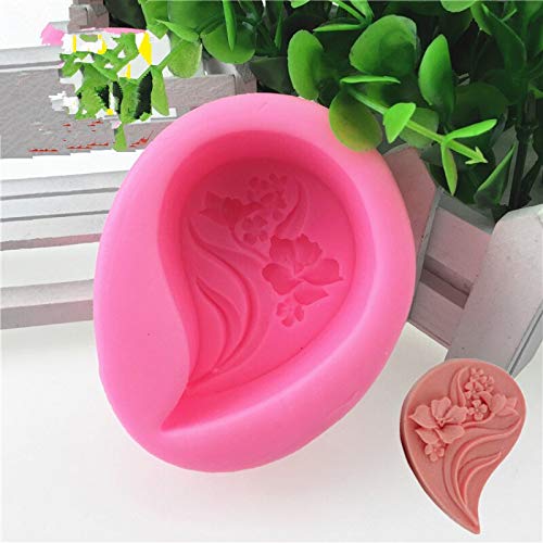 CRAFTIAL CURVE AUV Tree Leaf Shape Silicone Soap Mold Flower Pattern Emboss Soap Making Tools DIY Handmade Cake Chocolate Candy Baking Mould