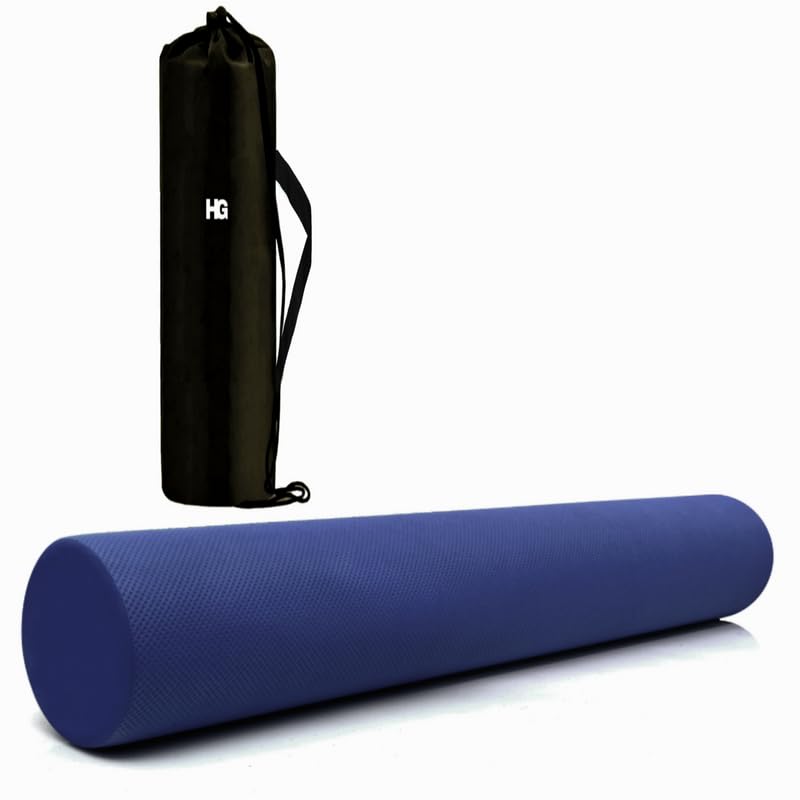 Image of Foam Roller for Exercise and Deep Tissue Massage Roller, Gym Exercise Roller, Workout Foam Roller for Knee Exercise and Pain Relief, Myofascial Release Roller for Back pain - 60 Cm Navy Blue