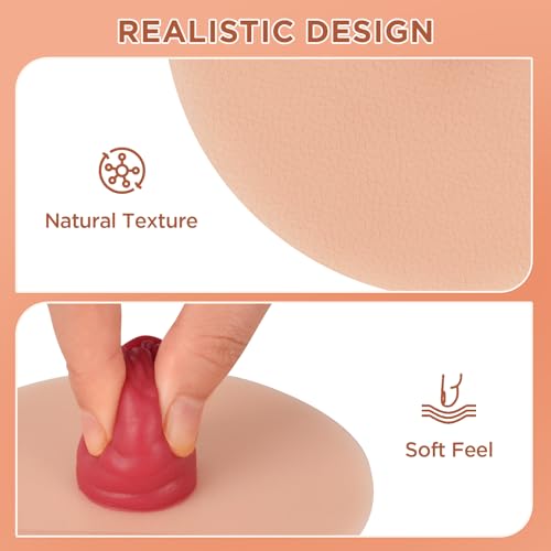 Image of Sticky Ileostomy Simulators, Stoma Training Model Set, Multi-Skin Tone Ostomy Care Practice Models for Medical Training and Patient Education - Light
