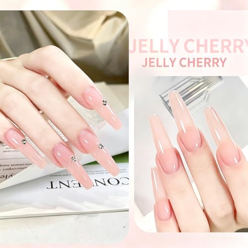 Larvall Beautpal Milky Jelly Gel Nail Polish Set of 6 Colors 8ml Nude Pink Transparent Gel - image 4