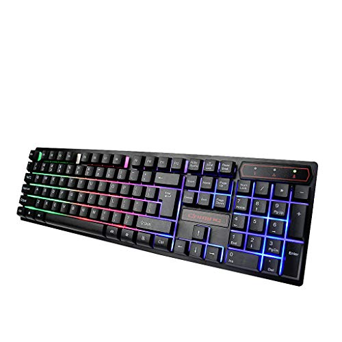 Illuminated Gaming Keyboard Plastic Panel Suspension Keycap Colorful Crack LED Illuminated Backlit USB