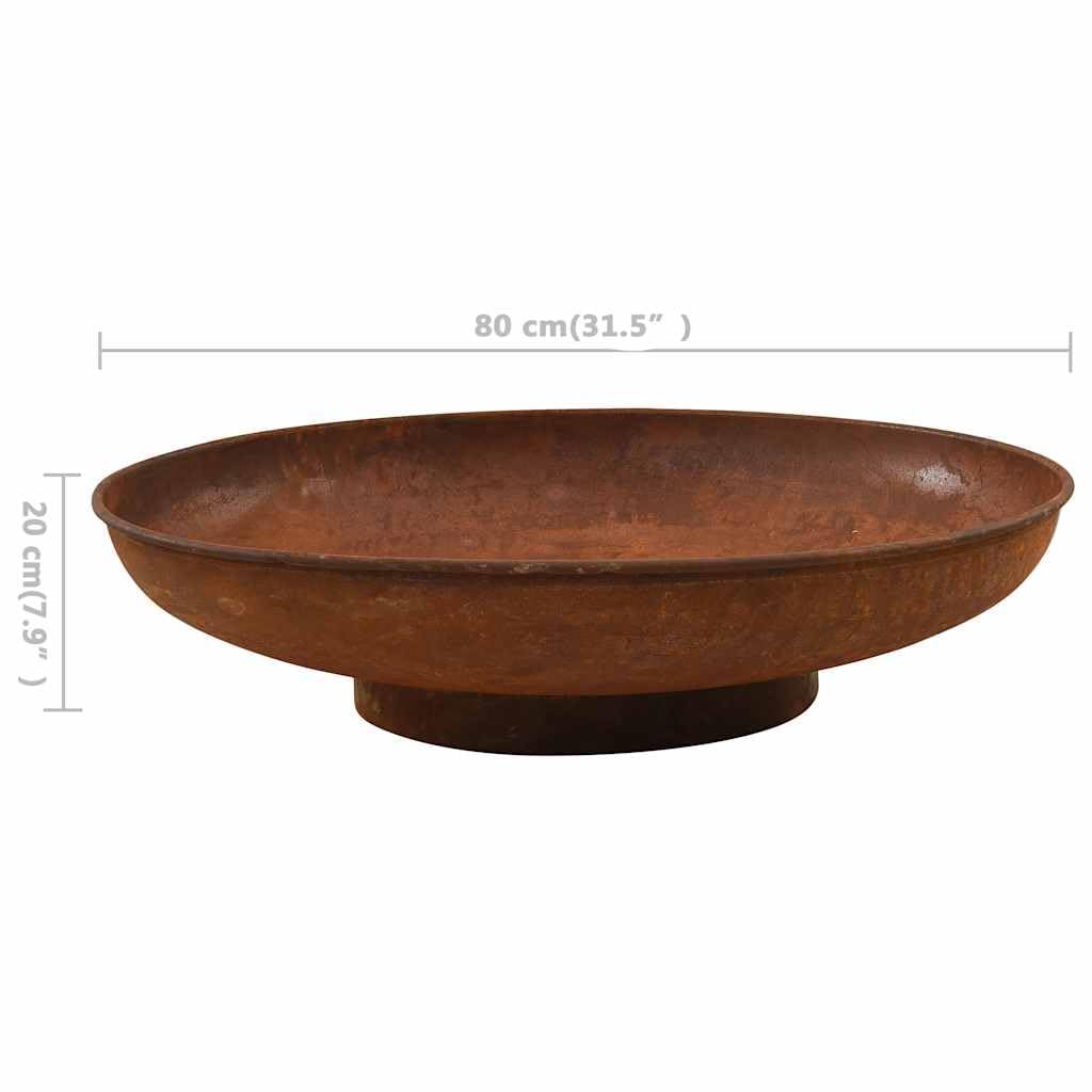vidaXL Braciere 80 cm in Acciaio