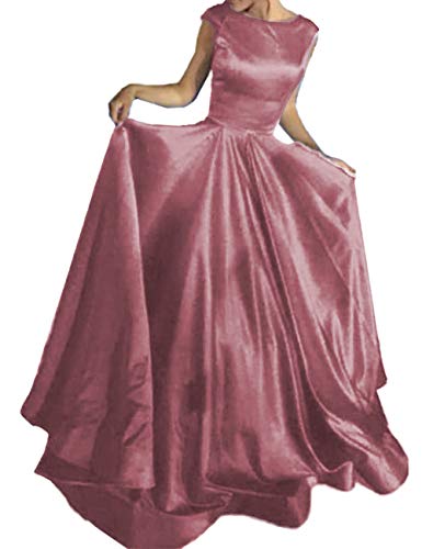 JAEDEN Prom Dresses Long 2019 Formal Evening Dress Satin A Line Sleeveless Prom Gown Backless Evening Gowns Dusty Rose