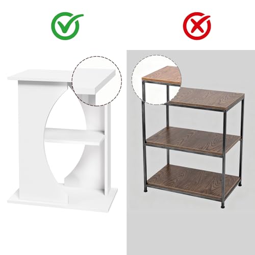 MAHANCRIS 38-76 L Aquariumständer, 3-stufiges Aquariumregal, 136 kg Belastbar, Fischtankständer mit Ablage, 60 x 30 x 60 cm, Fischtankständer mit Ablage, für Wohnzimmer, Büro, Weiß AFTWT7001