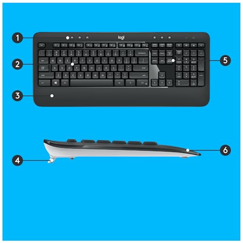 Ensemble Clavier et Souris Logitech MK540 – Sans Fil, QWERTY, Technologie RF - vue 10