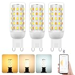 I-SHUNFA Smart G9 LED Bulbs Mit APP Control,G9 LED Dimmable Bluetooth Bulb,AC 230V,2700K-6500K,Brightness Adjustable 1%-100% 4W 400LM,Timer Function(3 Pack)