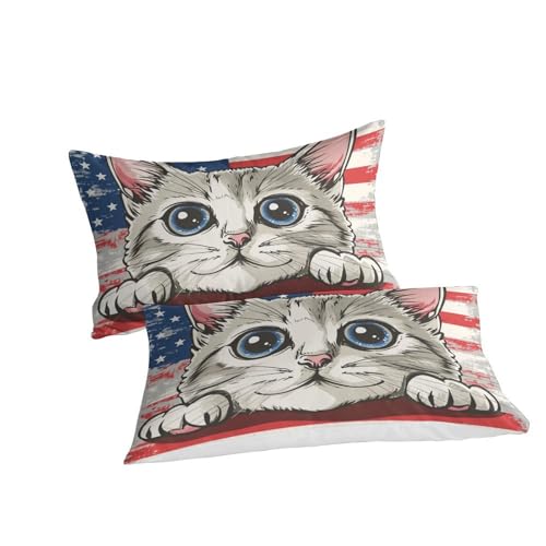 Microfibre housse de couette 140x200 literie chat imprimé 3d lit simple adolescent - 3
