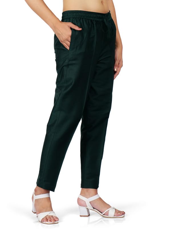 Image of Trouser Pants for Women,Stylish Trousers for Woman for Kurti Relaxed & Regular Straight fit Palazzo,Ethnic Bottom Formal Pants for Women Office wear Casual & Daily Use