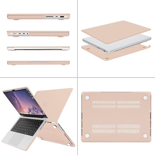 Image of MOSISO Compatible with MacBook Pro 14 inch Case 2025 2024 2023 2022 2021 M5 M4 M3 M2 M1 A3434 A3112 A3185 A3401 A2918 A2992 A2779 A2442, Hard Shell&Keyboard Cover&Screen Film&Pouch,Camel