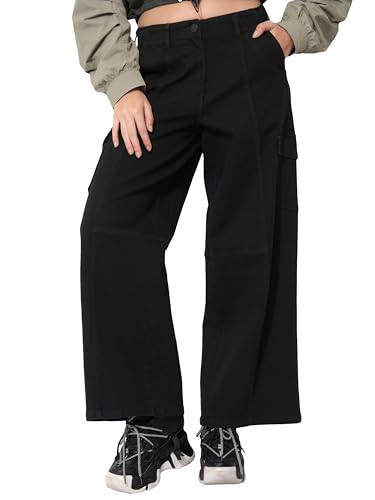 Image of Tokyo Talkies Women's Wide Leg Regular Jeans | Stretchable Mid-Rise Jeans Pant