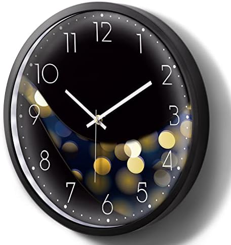 Glow in The Dark Wall Clock Silent Night Light Up Digital Luminescent Clock Battery Operated Glowworm Firefly Glowing Function Clocks with Non-Ticking Decorative for Bedroom Kitchen Garage 12inch