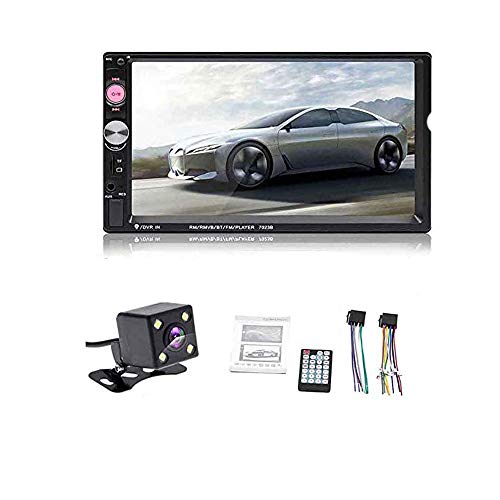 Boomboost 2 Din-autoradio, 7 inch HD autoradio met mp5-speler, bluetooth, AUX, mp3, FM, touchscreen, MirrorLink-verbinding link voor Android-telefoon, met achteruitrijcamera