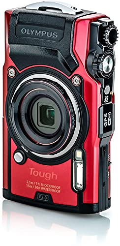 Olympus Tough Tg-6 Waterproof Camera, Red, Bundle With: Sandisk 128Gb Ultra Memory Card + Inspire Digital Cloth #TOP2