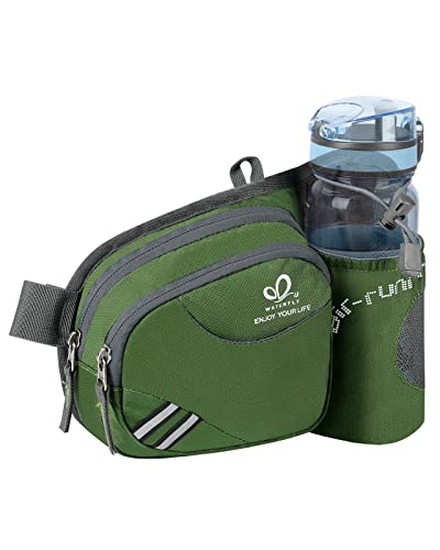 Waterfly Riñonera Running Deportiva Hombre Mujer con Soporte para Botellas Bolsa de Cintura para Correr Senderismo (Verde)