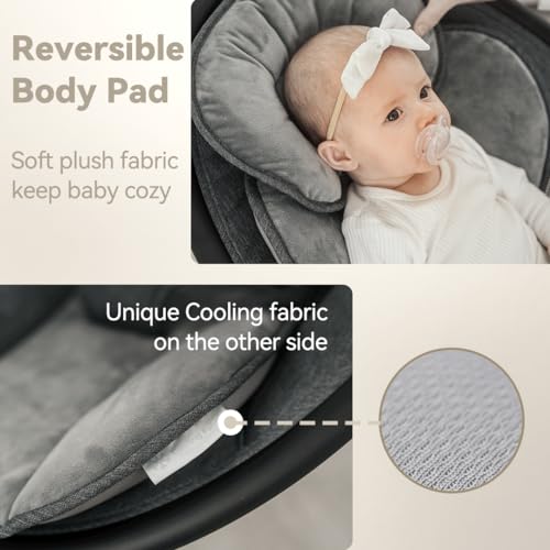 Papablic-Baby-Swing-Bluetooth-Portable-Swing-for-Infants-with-5-Natural-Sway-Speeds-and-3-Recline-Positions-Unique-Breathable-System-Remote-Control