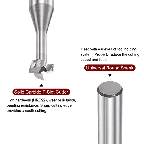 Harfington HTA221011HH1537 T Slot End Mill Milling Cutter 6Mm Cutting 2.5Mm Depth 6Mm Shank Solid Carbide 3 Flutes thumb #3