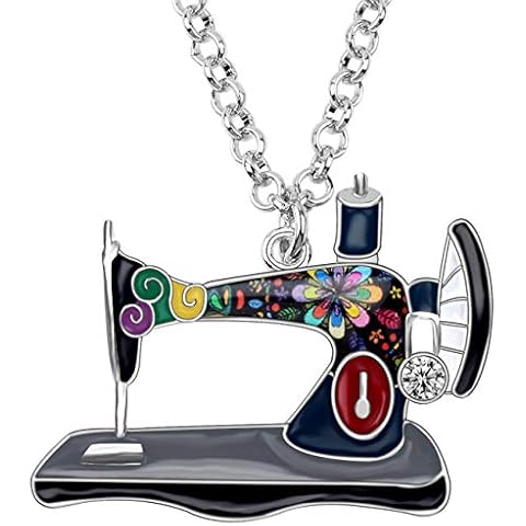 BONSNY Sewing Machine Pendant Necklace for Women Cover