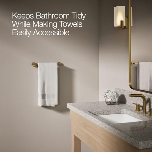 Kohler 27288-2MB Elate® 12" Towel bar, Vibrant Brushed Moderne Brass by Kohler - Image 4